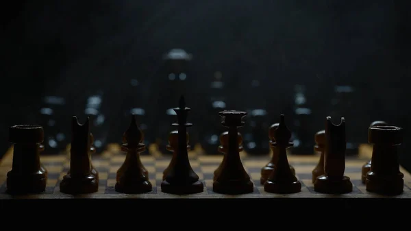 Φωτισμένο Σκάκι Εφέ Καπνού Κατάλληλο Για Διαφημίσεις — Φωτογραφία Αρχείου