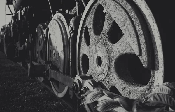 Wheels Old Rusty Steam Locomotive — Stock Photo, Image