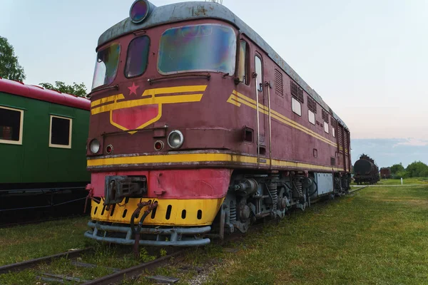 野外博物館でのソ連のディーゼル機関車 — ストック写真