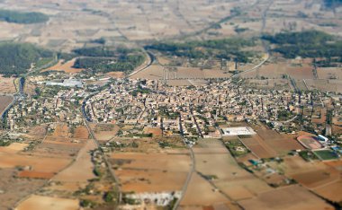 Eski şehir. Uçaktaki göster.