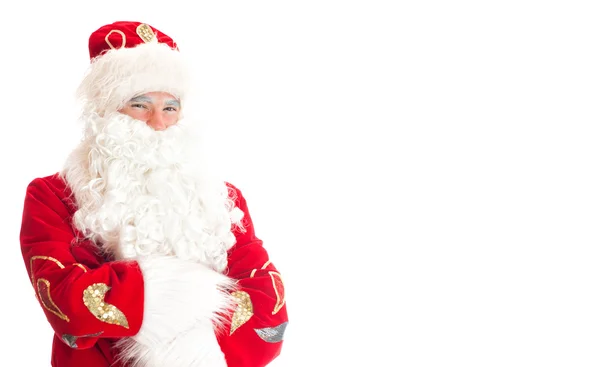 Pai Natal. Espaço para a tua mensagem. Isolado em branco . — Fotografia de Stock