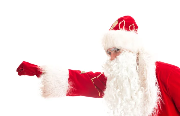 Santa Claus - superhrdina. Izolované na bílém. — Stock fotografie