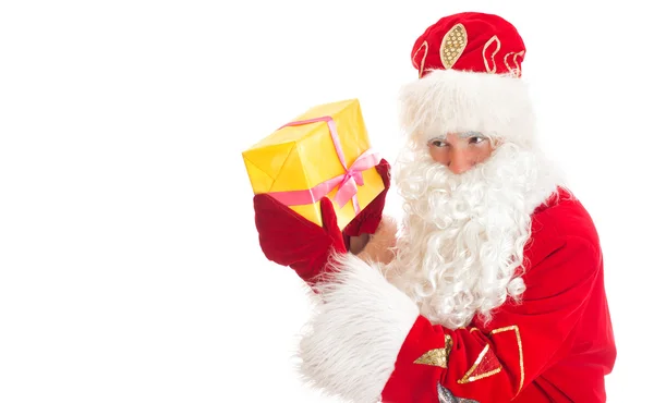 Santa Claus. Espacio para tu texto. Aislado sobre blanco . — Foto de Stock