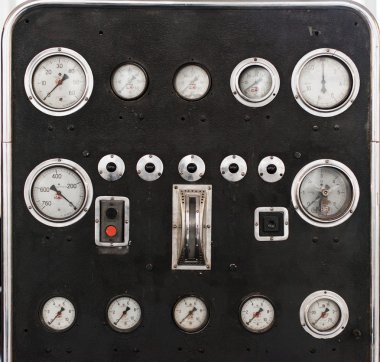 Vintage Kontrol Paneli. Eski elektrik santralinin bir parçası..