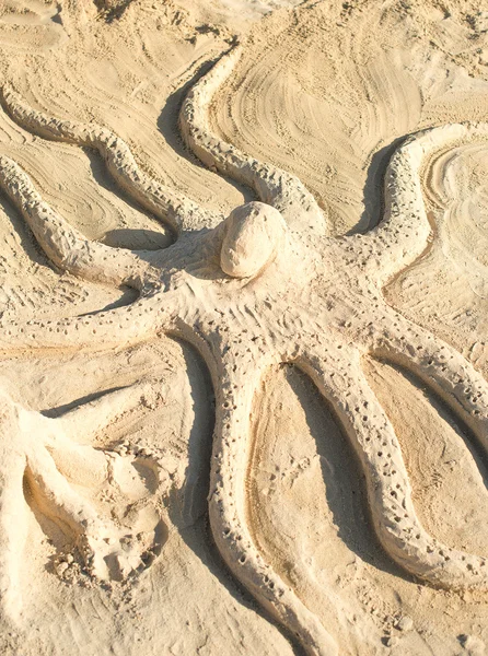 Bläckfisk av sand på stranden. — Stockfoto