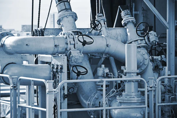 Pipes on the deck of naval ship. — Stock Photo, Image