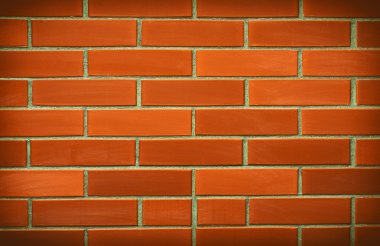 Kırmızı tuğla duvar arka plan. Yatay görünüm.