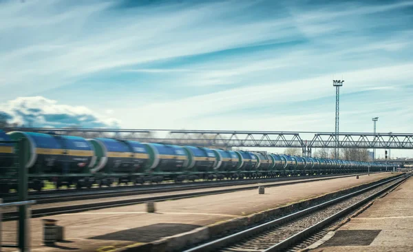 Perspective view of modern tank wagons. — Stock Photo, Image