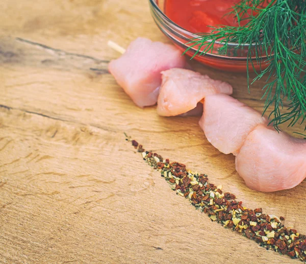 Ingredientes alimentarios para shashlik. Espacio para tu texto . —  Fotos de Stock