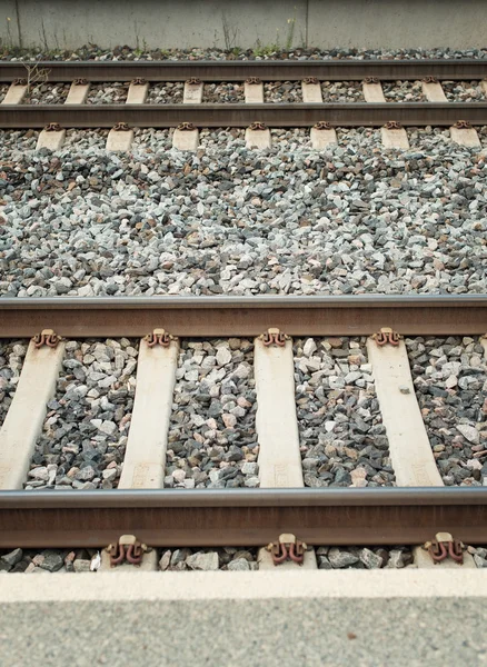 Close-up view of railroad tracks. — Stock Photo, Image