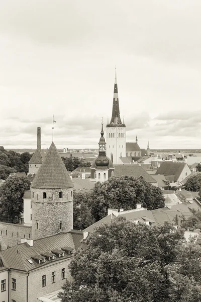 Estonia, Tallinn. Bianco e nero vecchia foto . — Foto Stock