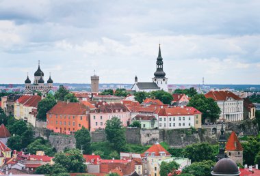 panoramik eski Tallinn, Estonya.