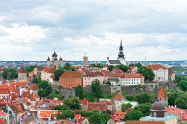 panoramik eski Tallinn, Estonya.