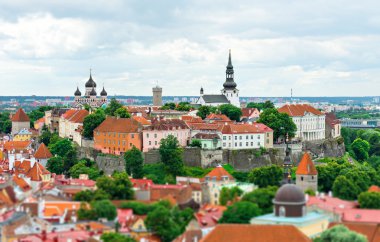 panoramik eski Tallinn, Estonya.