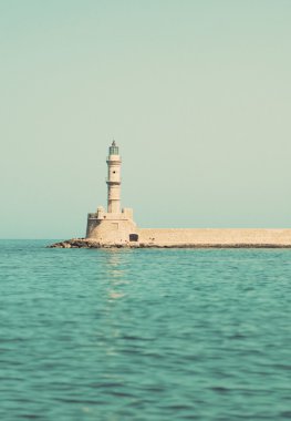 Tarihsel Venedik deniz feneri Chania, Crete.
