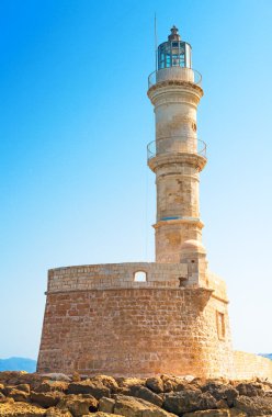 Tarihsel Venedik deniz feneri Chania, Crete.