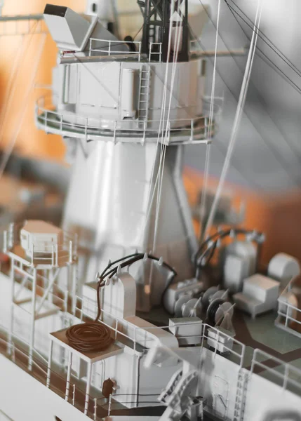 Naval ship model in the maritime museum. — Stock Photo, Image