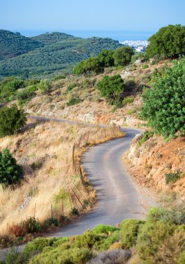 Yol dağlar ve ormanlar.