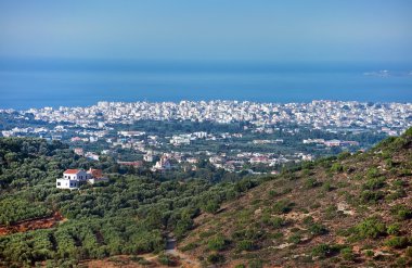 Şehir Manzaralı dağ üstten.