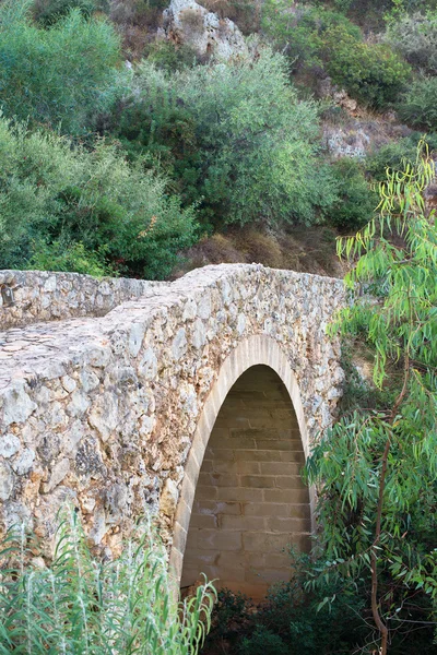 Starý kamenný most přes řeku. — Stock fotografie