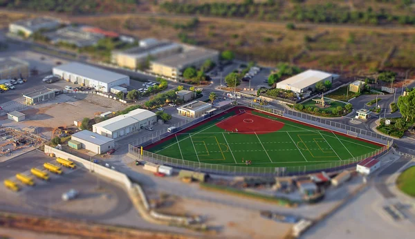 コンパクトな野球、サッカー フィールドの空撮. — ストック写真