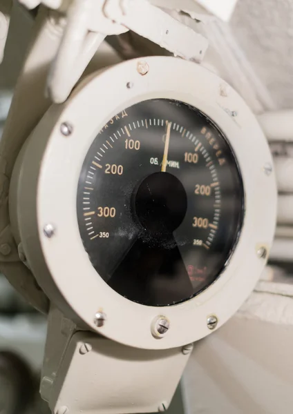 Russian engine order telegraph inside of submarine. — Stock Photo, Image