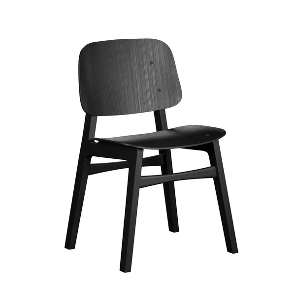 Modern black pine kitchen chair isolate on white background — Stock Photo, Image