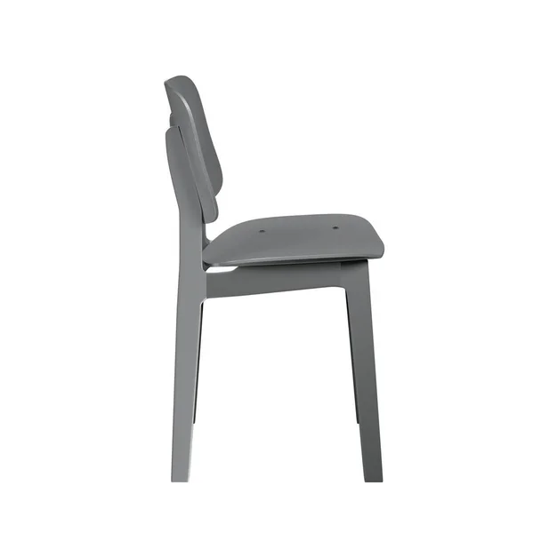 Nowoczesne szare metalowe krzesło kuchenne izolat na białym tle — Zdjęcie stockowe