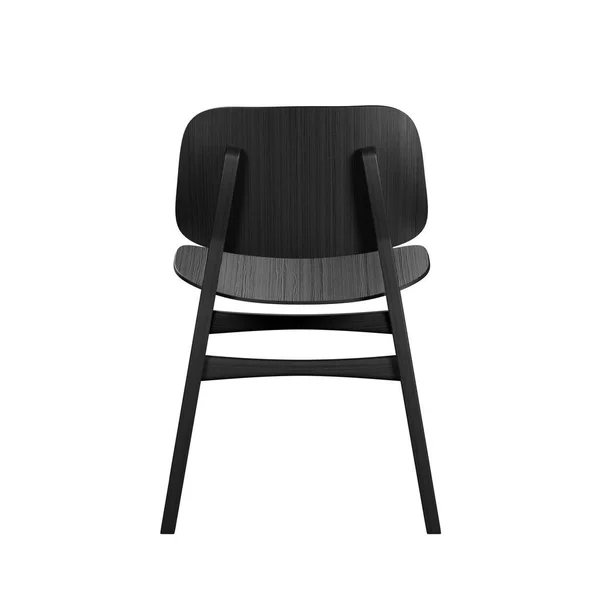 Сучасний чорний сосновий кухонний стілець ізольований на білому тлі — стокове фото