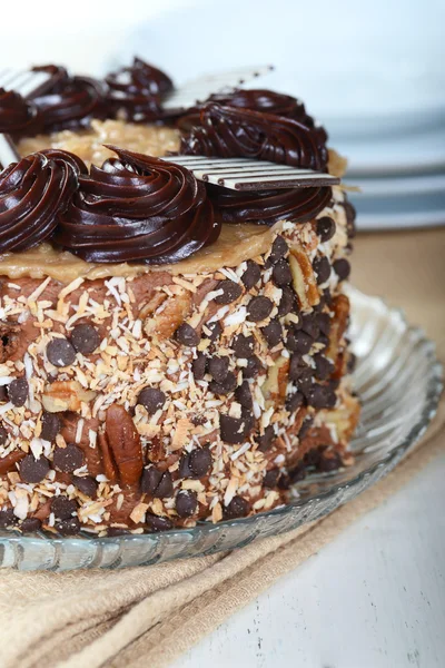 Whole German Chocolate Cake — Stock Photo, Image