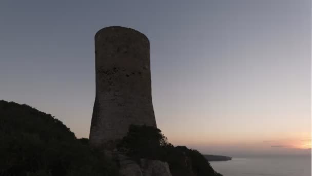 Time Lapse Torri Avvistamento Maiorca Isole Baleari Spagna — Video Stock