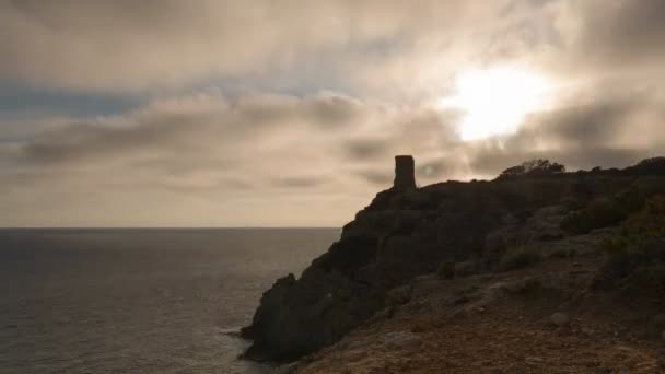 Tempo Lapso Watchtowers Mallorca Baleares Ilhas Espanha — Vídeo de Stock