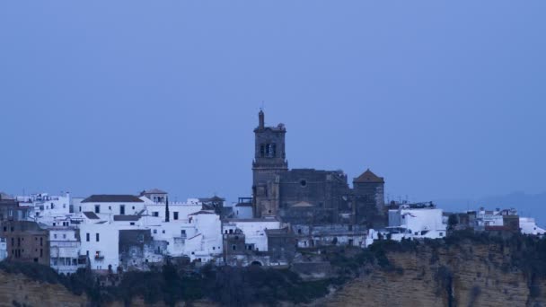 Kerk Van Arcos Frontera Witte Dorpen Route Cadiz Angaluca Spanje — Stockvideo