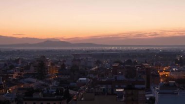 Şehir gündoğumu zamanı, Palma de Mallorca, Balearic Adaları, İspanya, Akdeniz, Avrupa