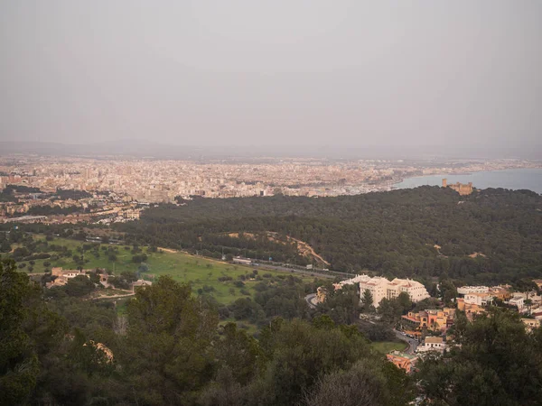 Panoramiczny Zachód Słońca Palma Mallorca Baleary Morze Śródziemne Europa — Zdjęcie stockowe