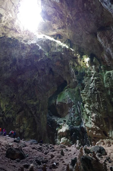 Jaskinia Naturalnym Światłem Majorce Baleary Hiszpania Europa Morze Śródziemne — Zdjęcie stockowe