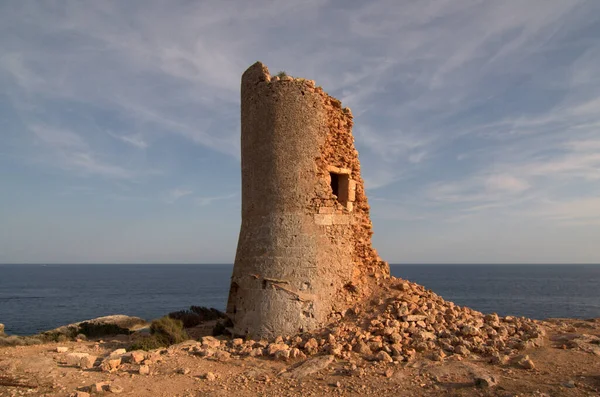 Kusten Stranden Vuurtorens Torens Uitkijkposten Aan Kust Van Mallorca Balearen — Stockfoto