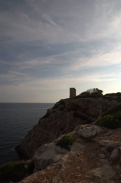 Wybrzeża Plaże Latarnie Morskie Wieże Czujki Wybrzeżach Majorki Balearów Hiszpanii — Zdjęcie stockowe