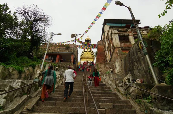 Nação Nepal Após Terremoto Que Destruiu Muitos Seus Templos Casas — Fotografia de Stock