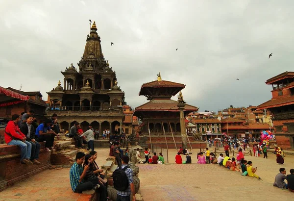 Nação Nepal Após Terremoto Que Destruiu Muitos Seus Templos Casas — Fotografia de Stock