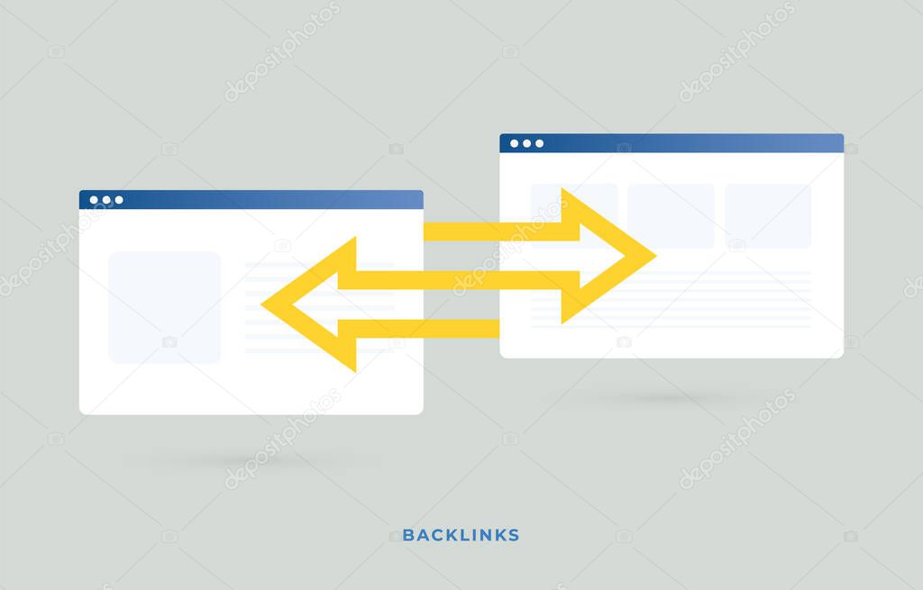 Backlink is a link created when one website links to another. Link Building concept - SEO strategy with Digital Search Engine Optimization. Marketing business concept