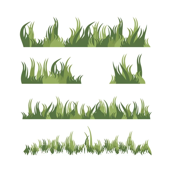 Green grass set — Stock Vector