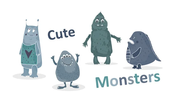 Cute monsters set. — Stock Vector