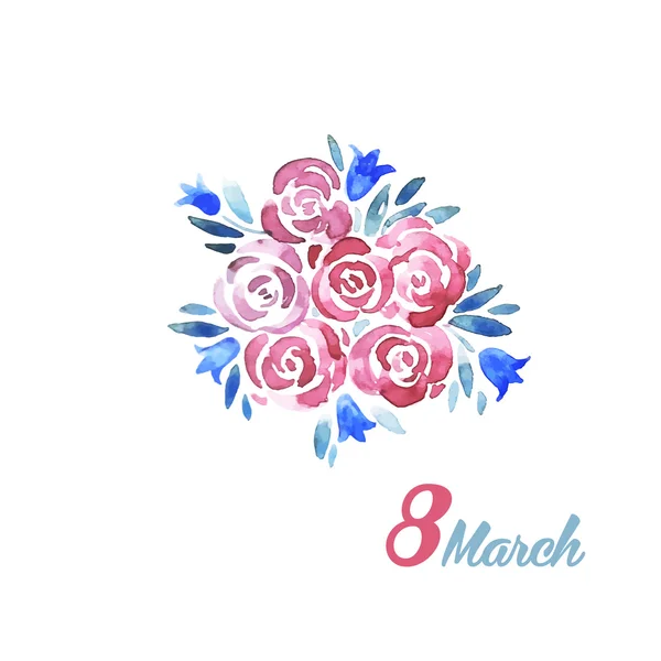 Tarjeta de felicitación 8 Marzo — Vector de stock