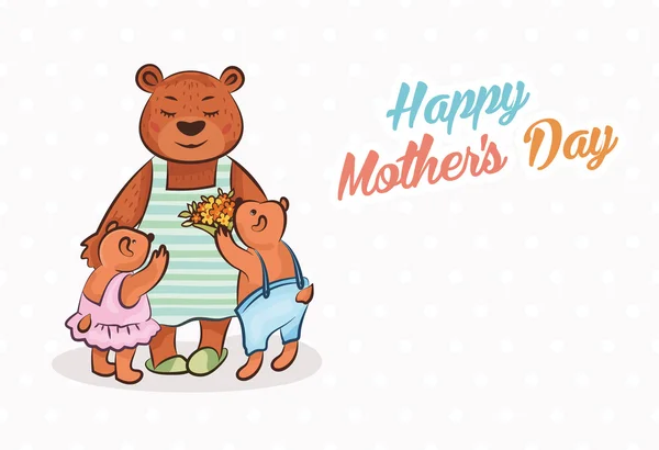 Teddybären gratulieren Mama — Stockvektor