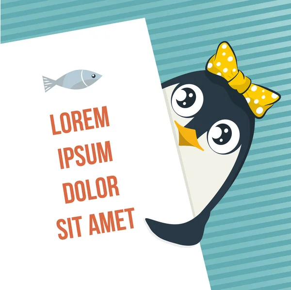 Симпатичный пингвин с пространством для текста . — стоковый вектор