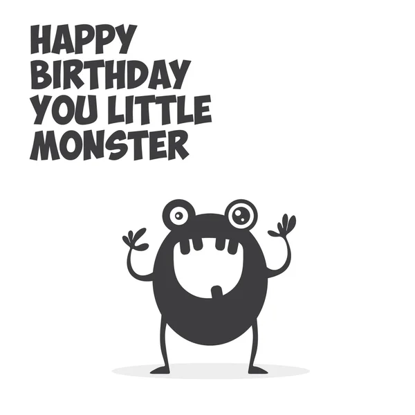 Pequeña tarjeta de felicitación Monster — Vector de stock