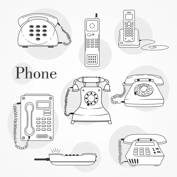 Juego de iconos de teléfono vectorial — Archivo Imágenes Vectoriales