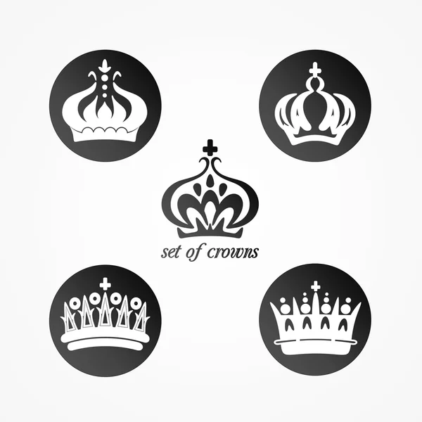 Couronne, ensemble d'icônes de la famille royale — Image vectorielle