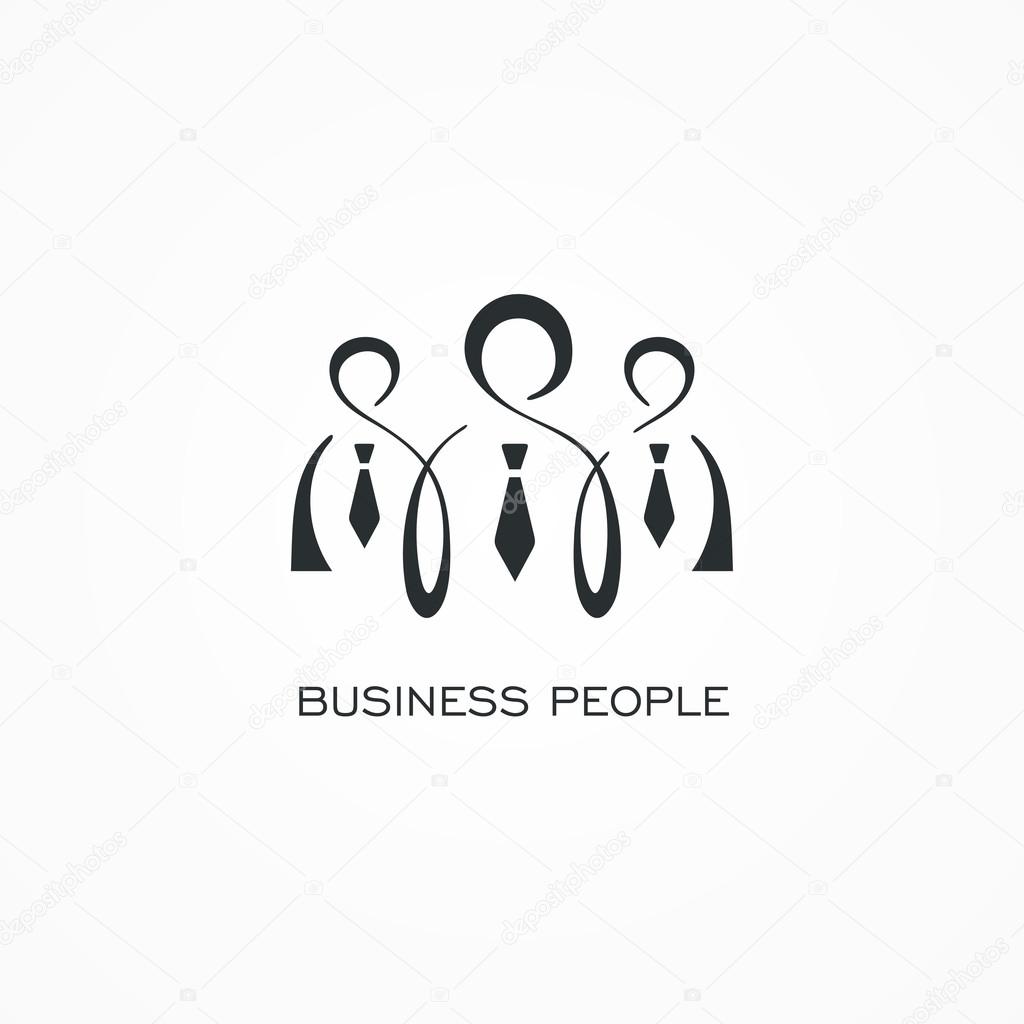 Stylized icon of business people